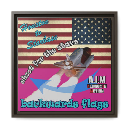 shoot for the stars - framed canvas art (pink)