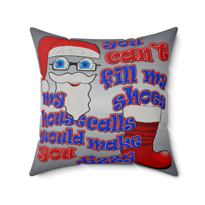 santa's shoes - Faux Suede Square Pillow - (brushed nickel)