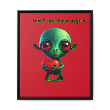 I don't care that your grey - framed canvas art (dark red)