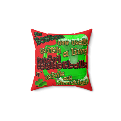 celtics logo - Faux Suede Square Pillow - (red)