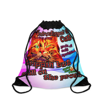 schrodinger's cat - Drawstring Bag (light blue-pink wave)