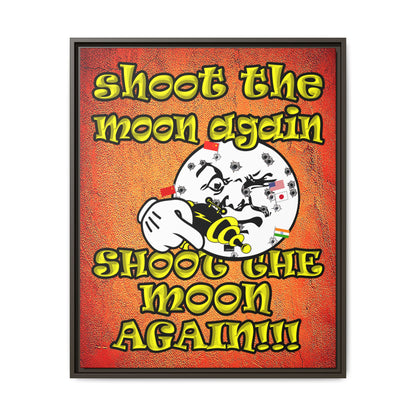 shoot the moon again - framed canvas art (burnt orange)
