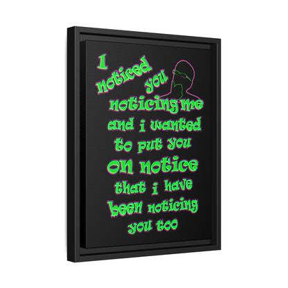 noticed you noticing - framed canvas art (black)