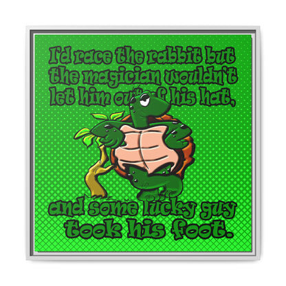 turtle race - framed canvas art (logo green)