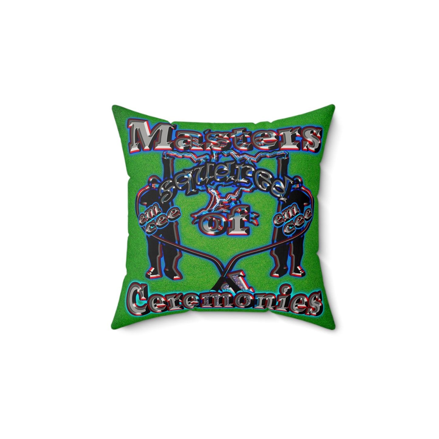 em cee squared - Faux Suede Square Pillow - (green turf)