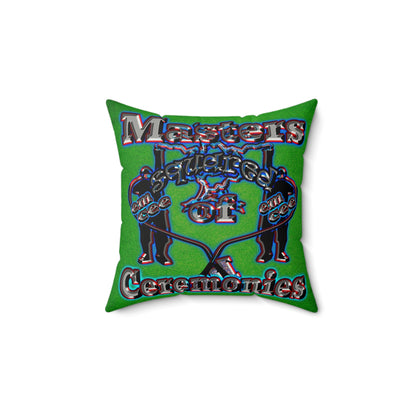 em cee squared - Faux Suede Square Pillow - (green turf)
