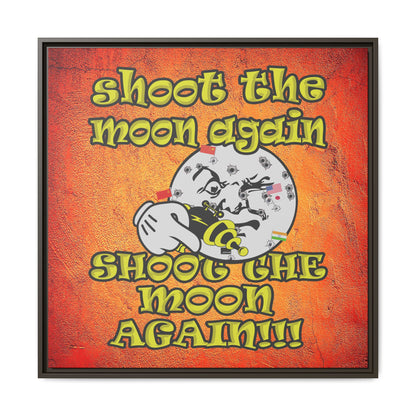 shoot the moon again - framed canvas art (burnt orange)