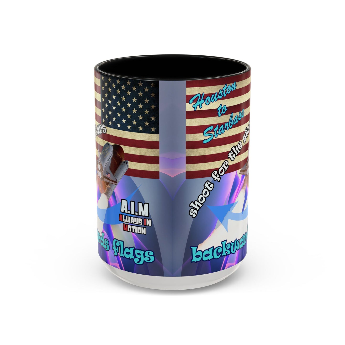 shoot for the stars - Accent Mug (grey-pink wave)