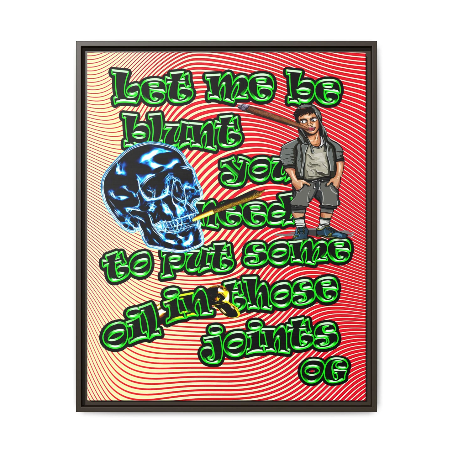 og - framed canvas art (yellow-orange wave)