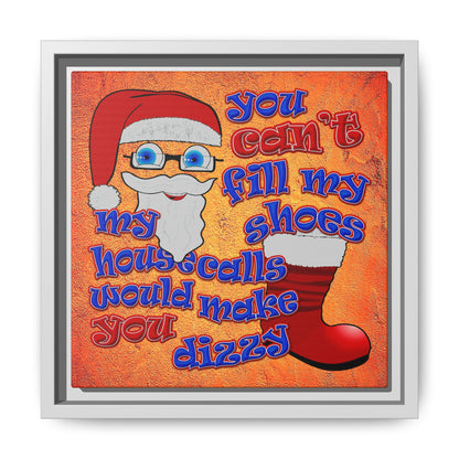 santa's shoes - framed canvas art (burnt orange)
