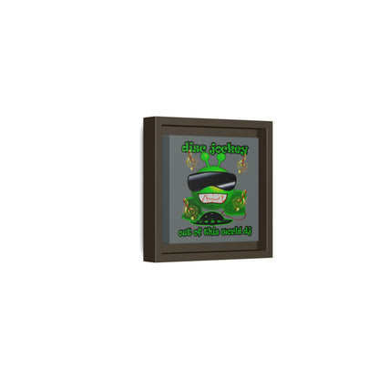disc jockey - framed canvas art (dark grey)