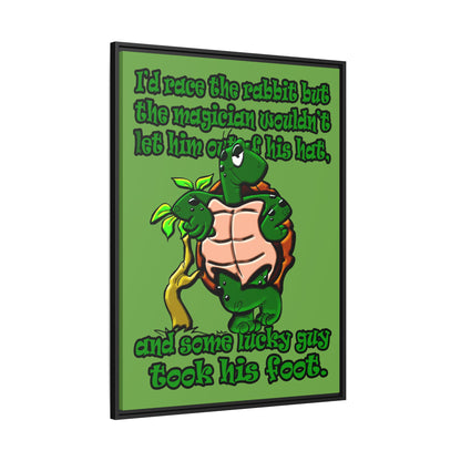 turtle race - framed canvas art (green)