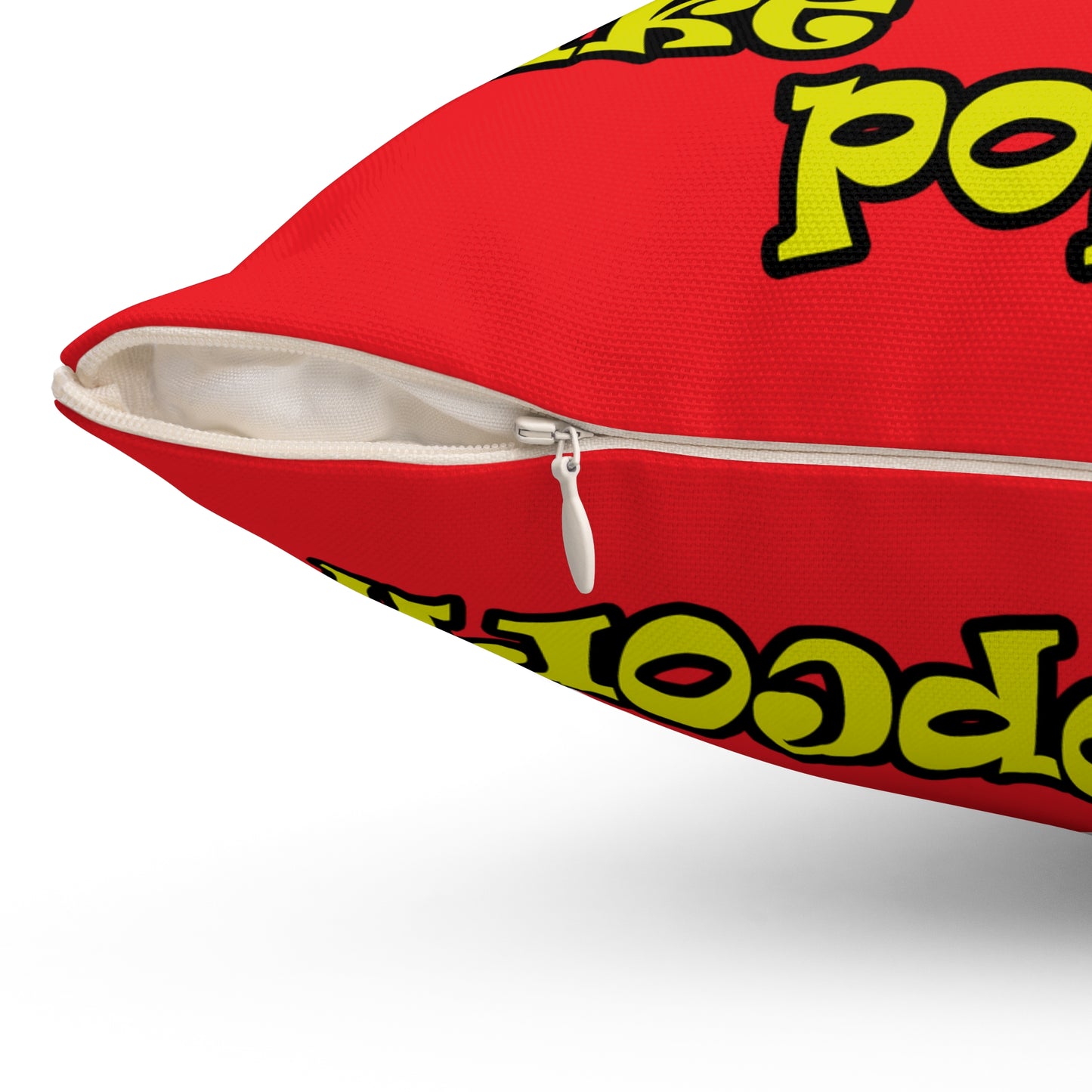 popping like popcorn - Spun Polyester Square Pillow - (red)