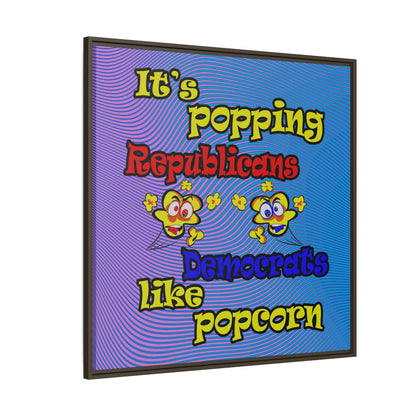 popping like popcorn - framed canvas art (light blue-purple wave)