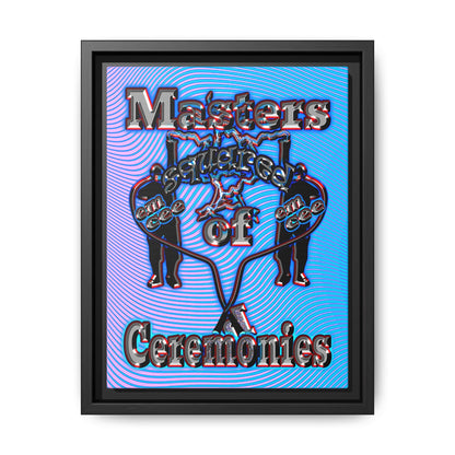 em cee squared - framed canvas art (light blue-purple wave)