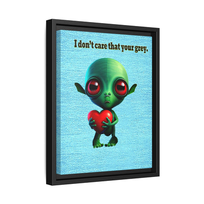 I don't care that your grey - framed canvas art (faded blue)