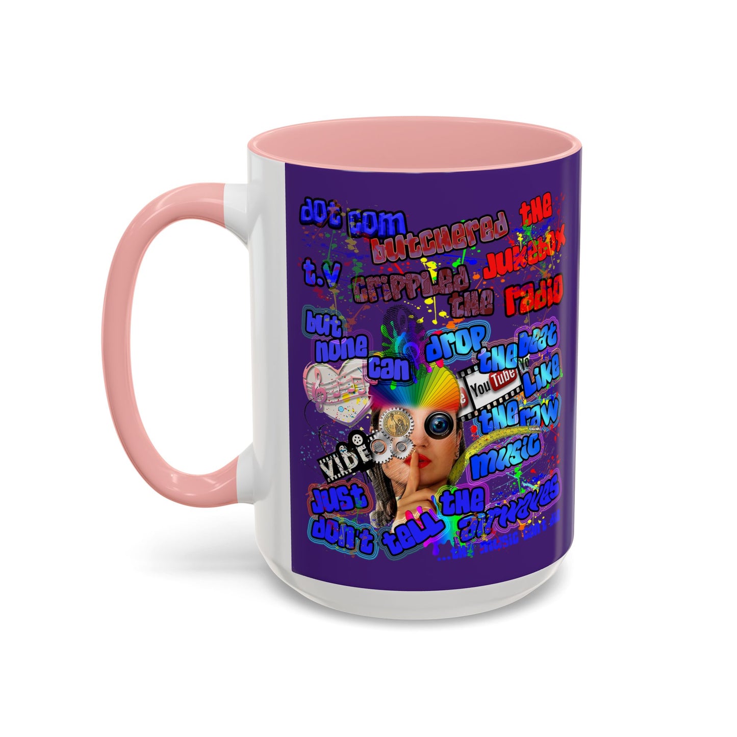 drop the beat - Accent Mug (purple)