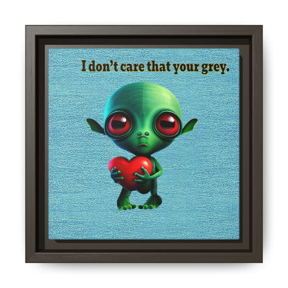 I don't care that your grey - framed canvas art (faded blue)