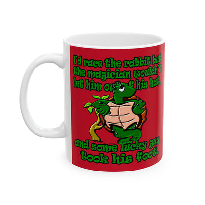 turtle race - White Mug (dark red)