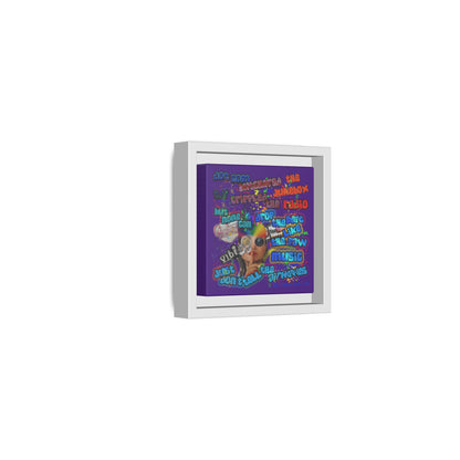 drop the beat - framed canvas art (purple)