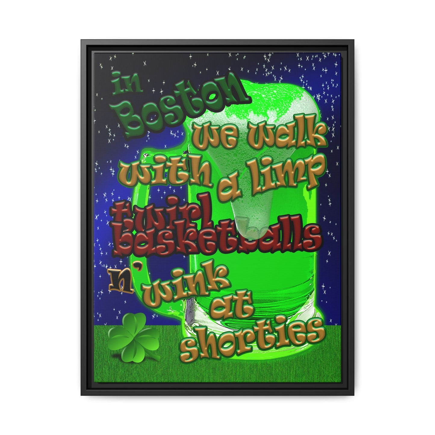 celtics logo - framed canvas art ('snoops' background)