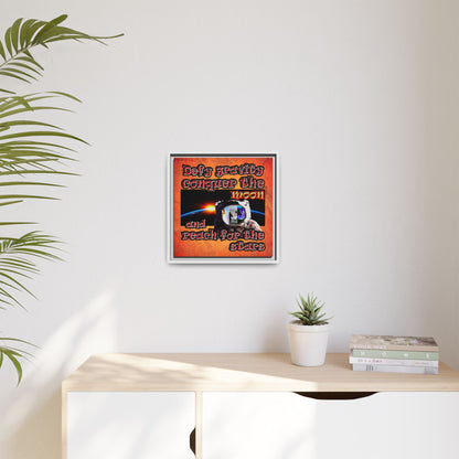 defy conquer reach - framed canvas art (burnt orange)