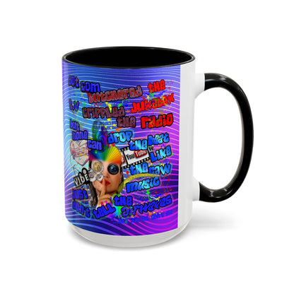 drop the beat - Accent Mug (purple wave)