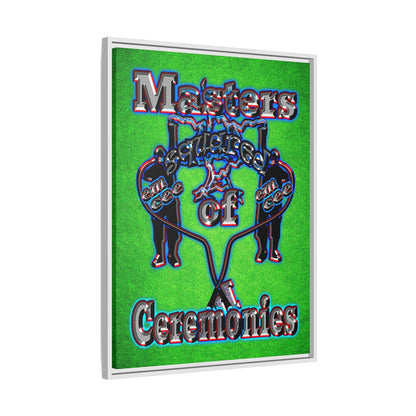 em cee squared - framed canvas art (green turf)