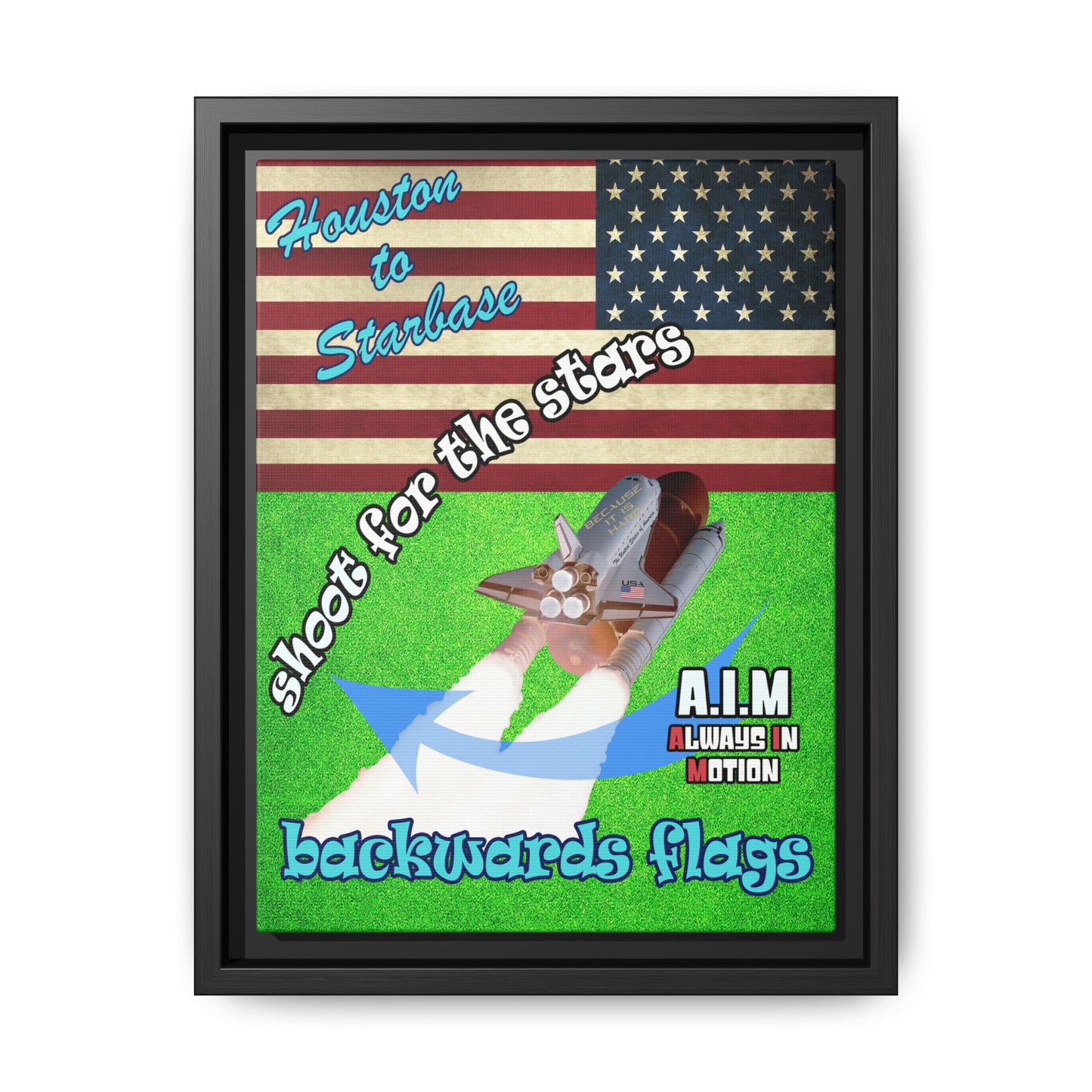 shoot for the stars - framed canvas art (green turf)