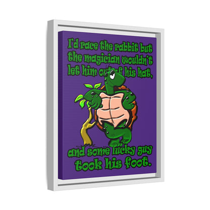 turtle race - framed canvas art (purple)