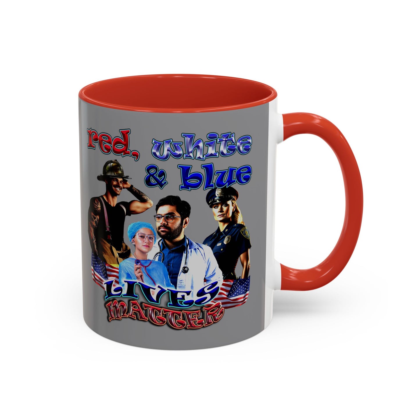 rw&b lives matter - Accent Mug (grey)