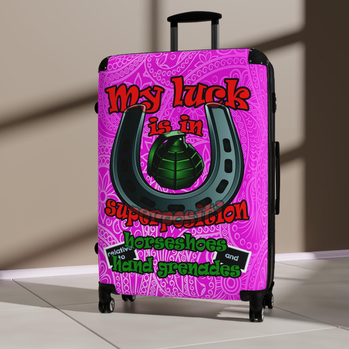my luck - Suitcase (pink swirl)