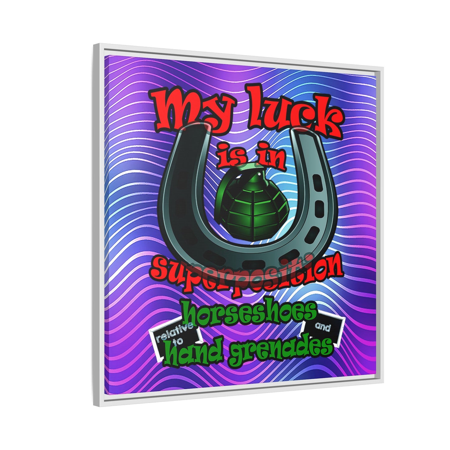 my luck - framed canvas art (purple wave)