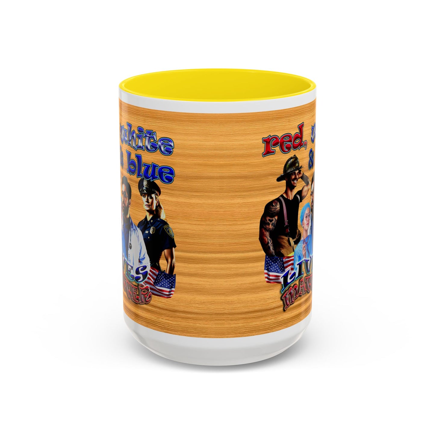 rw&b lives matter - Accent Mug (butterscotch wood finish)