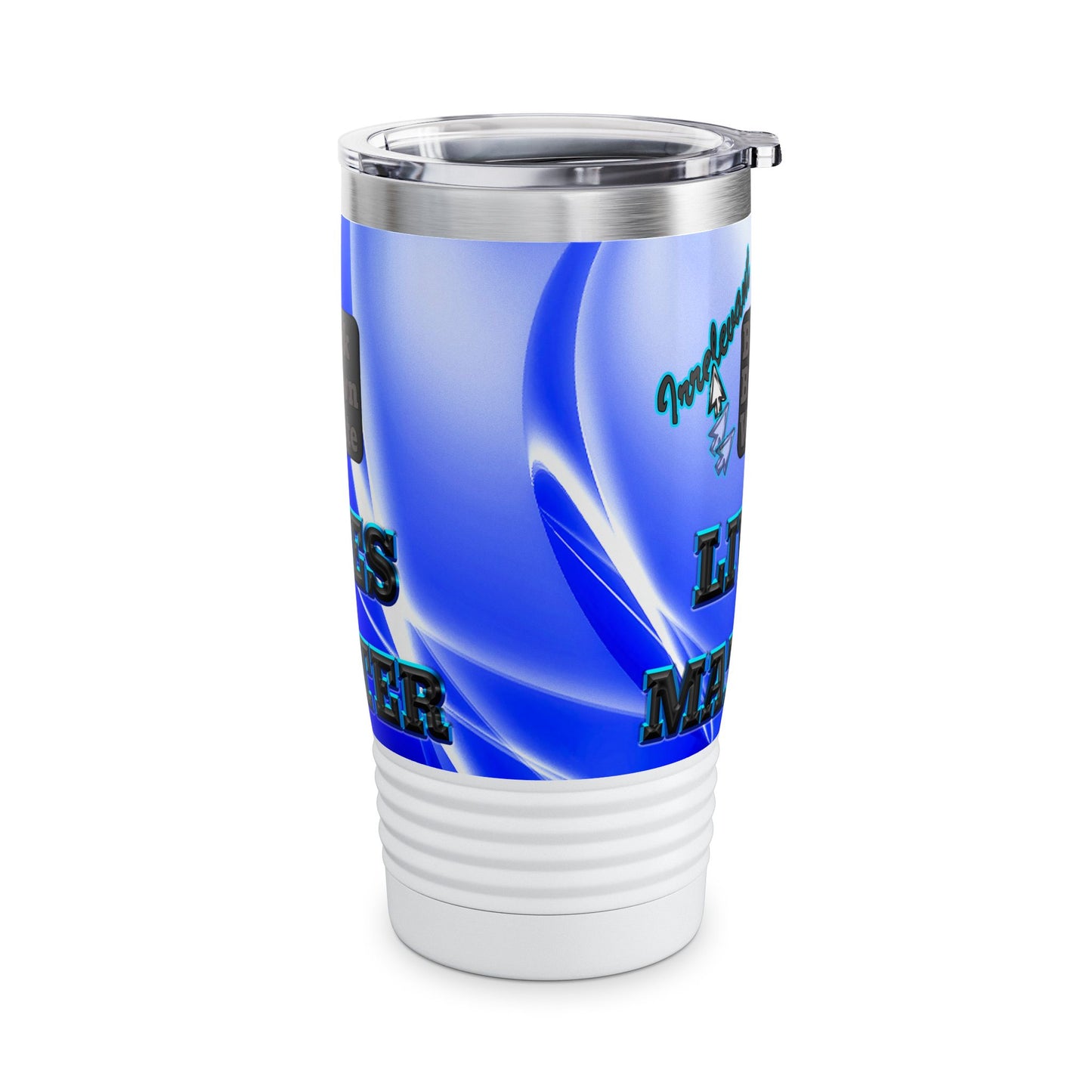 irrelevant - Ringneck Tumbler, 20oz (blue-white wave)