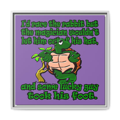 turtle race - framed canvas art (light purple)