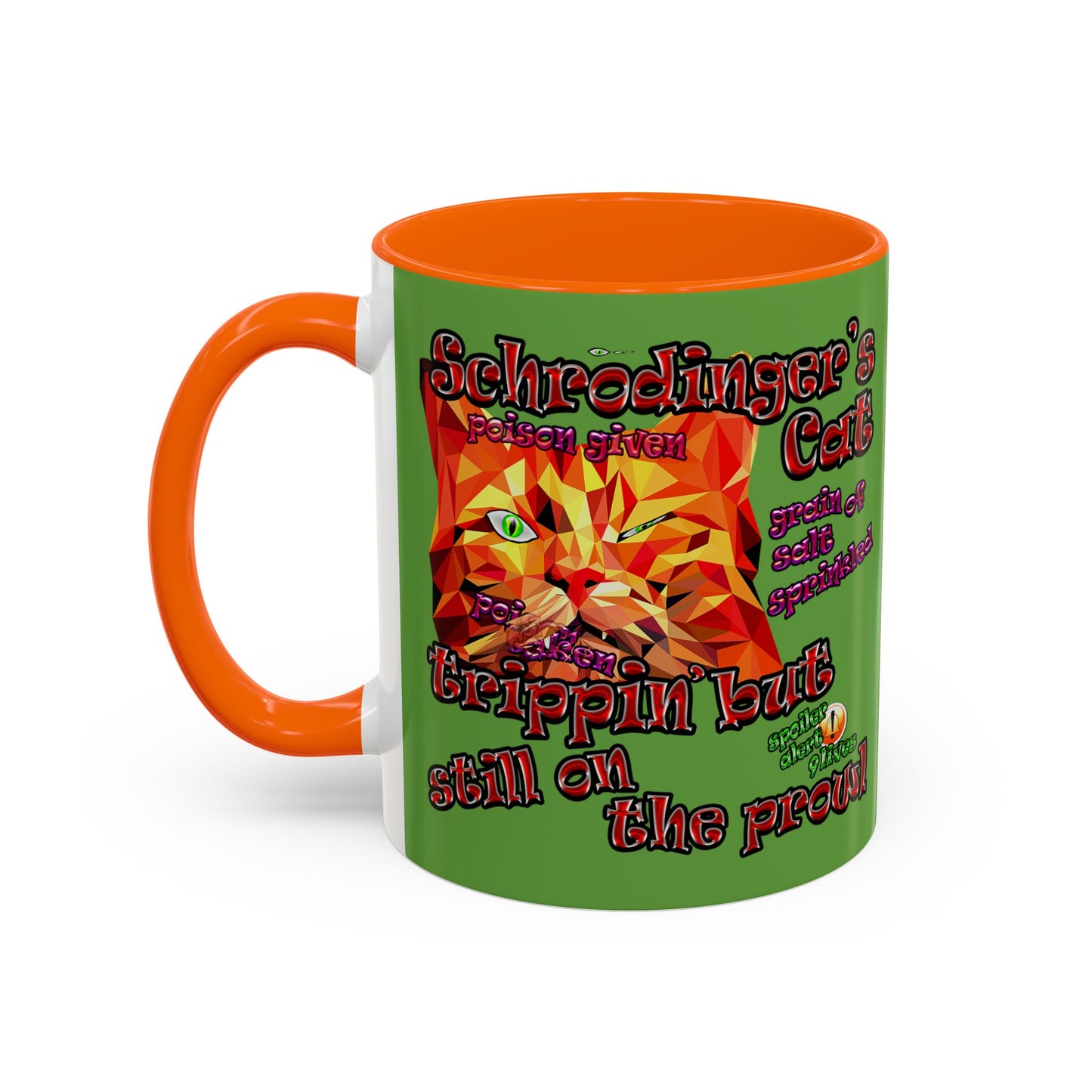 schrodinger's cat - Accent Mug (green)