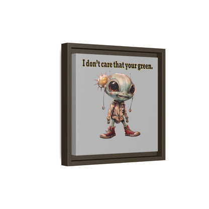 I don't care that your green - framed canvas art (light grey)
