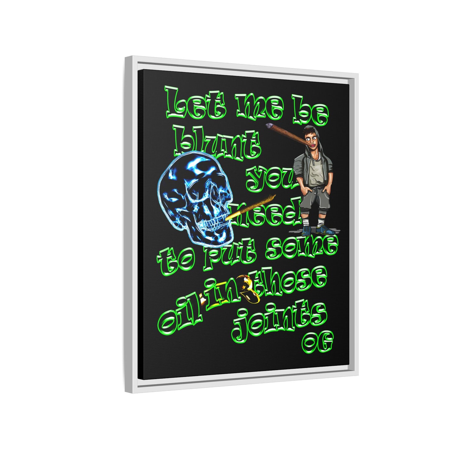 og - framed canvas art (black)