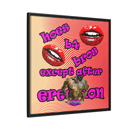 hoes b4 bros - framed canvas art (yellow-orange wave)