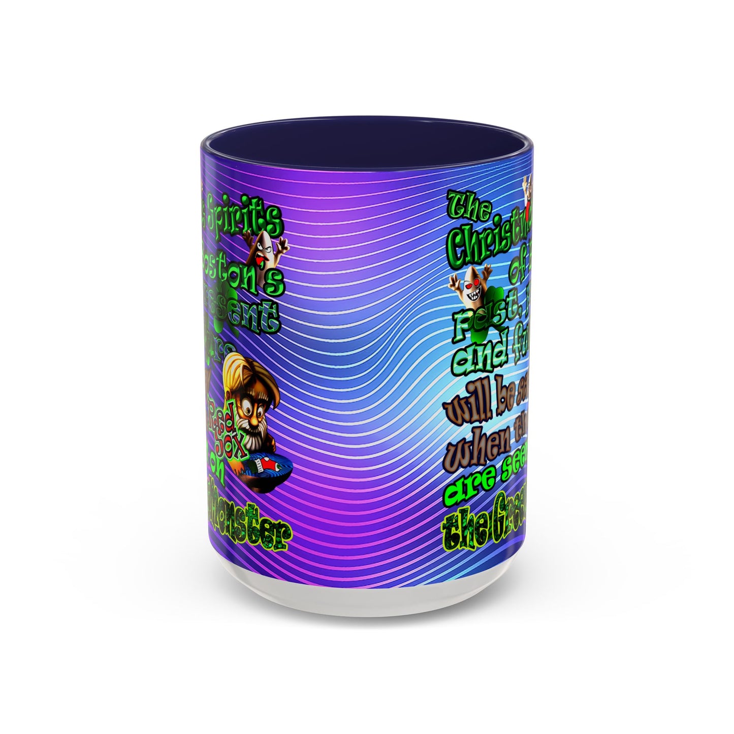 christmas spirits of boston - Accent Mug (purple wave)