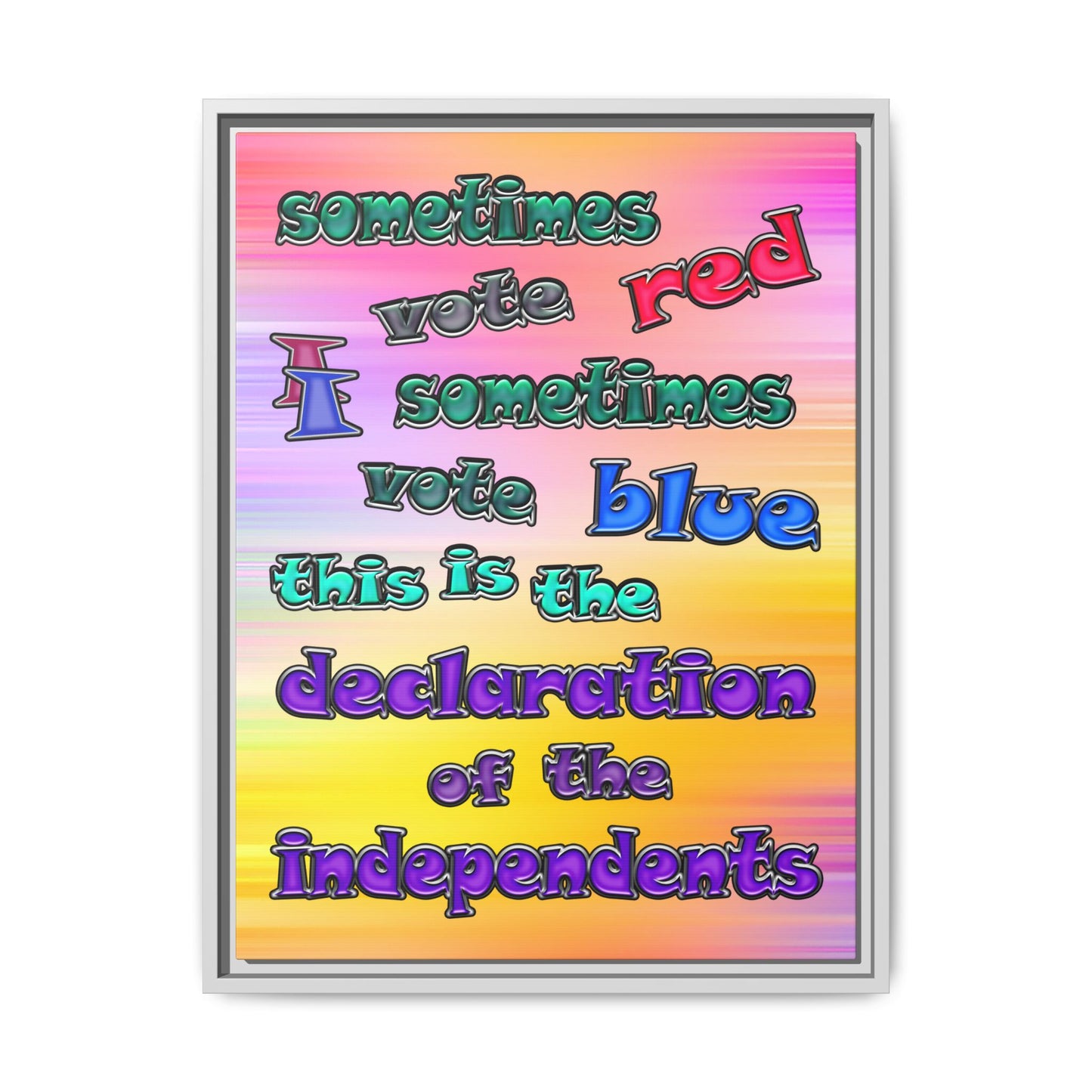 declaration of the independents - framed canvas art (color blur)