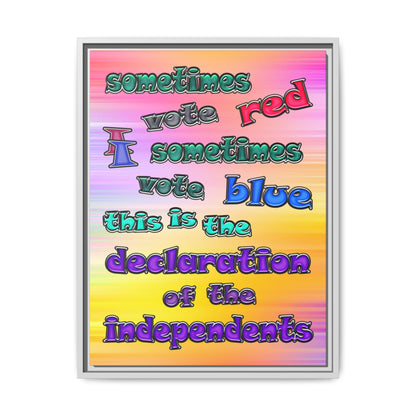 declaration of the independents - framed canvas art (color blur)