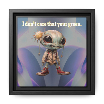 I don't care that your green - framed canvas art (grey-pink wave)