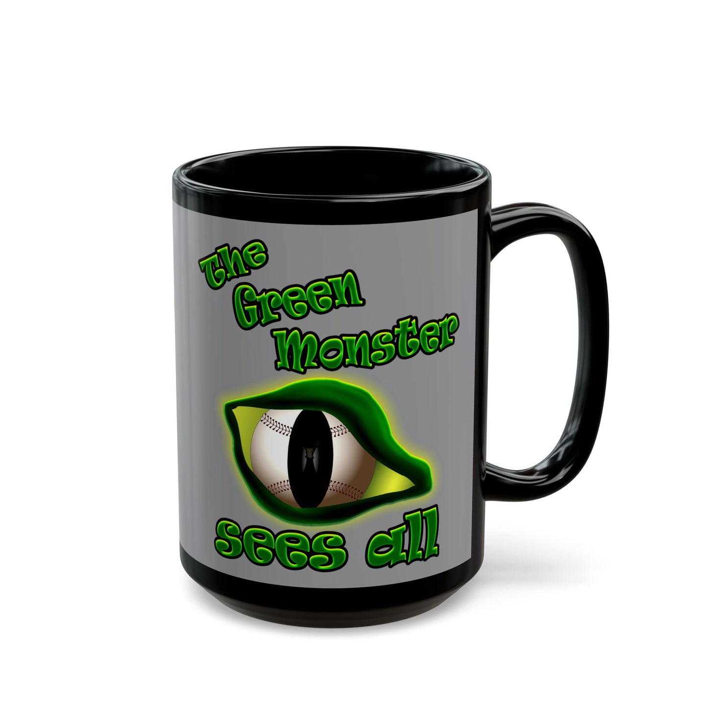 green monster - Black Mug (grey)