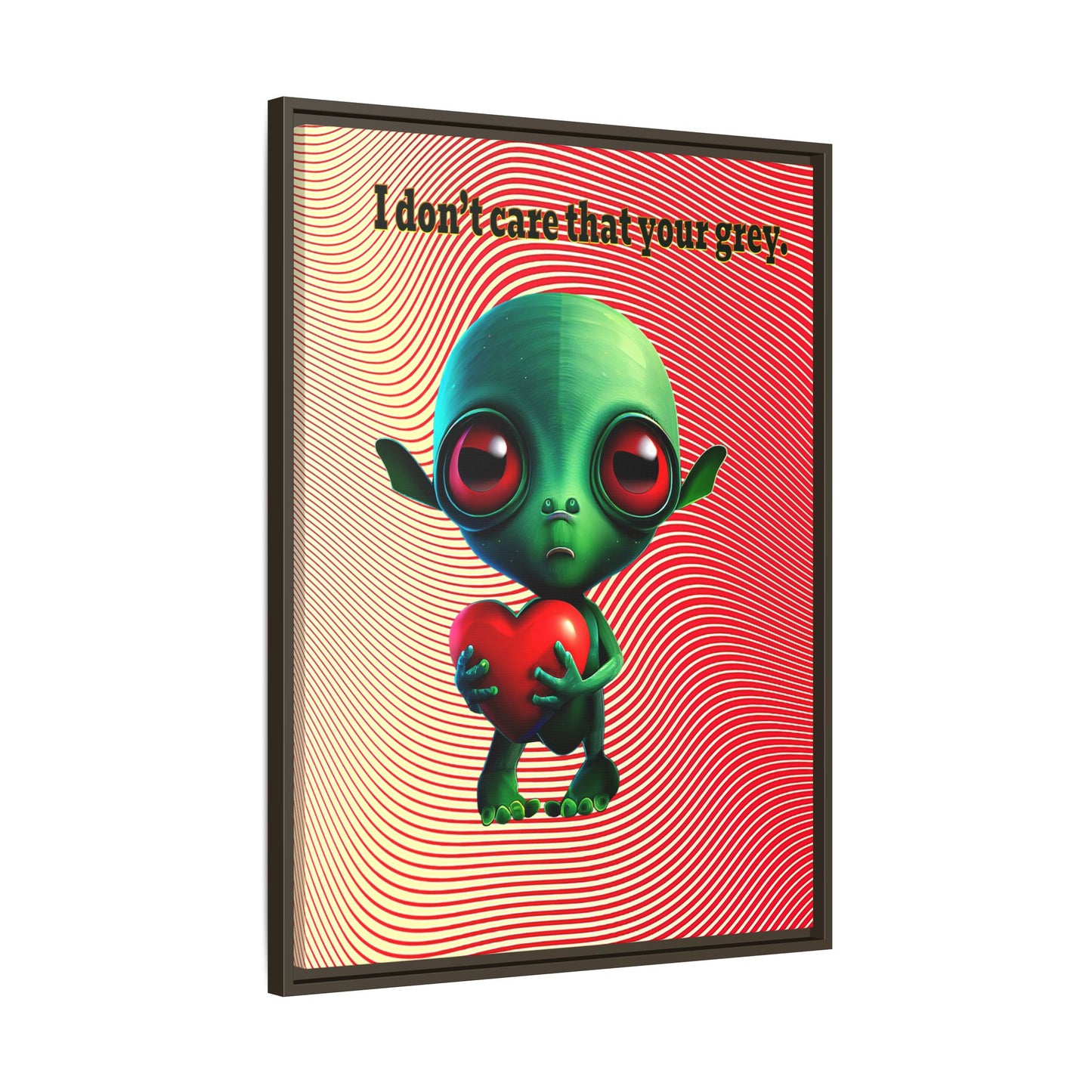 I don't care that your grey - framed canvas art (yellow-orange wave)