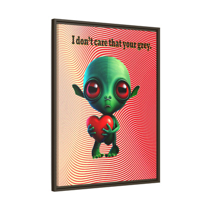 I don't care that your grey - framed canvas art (yellow-orange wave)
