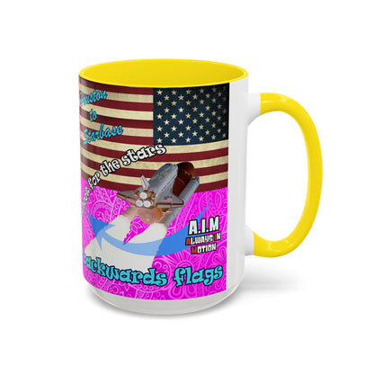 shoot for the stars - Accent Mug (pink swirl)