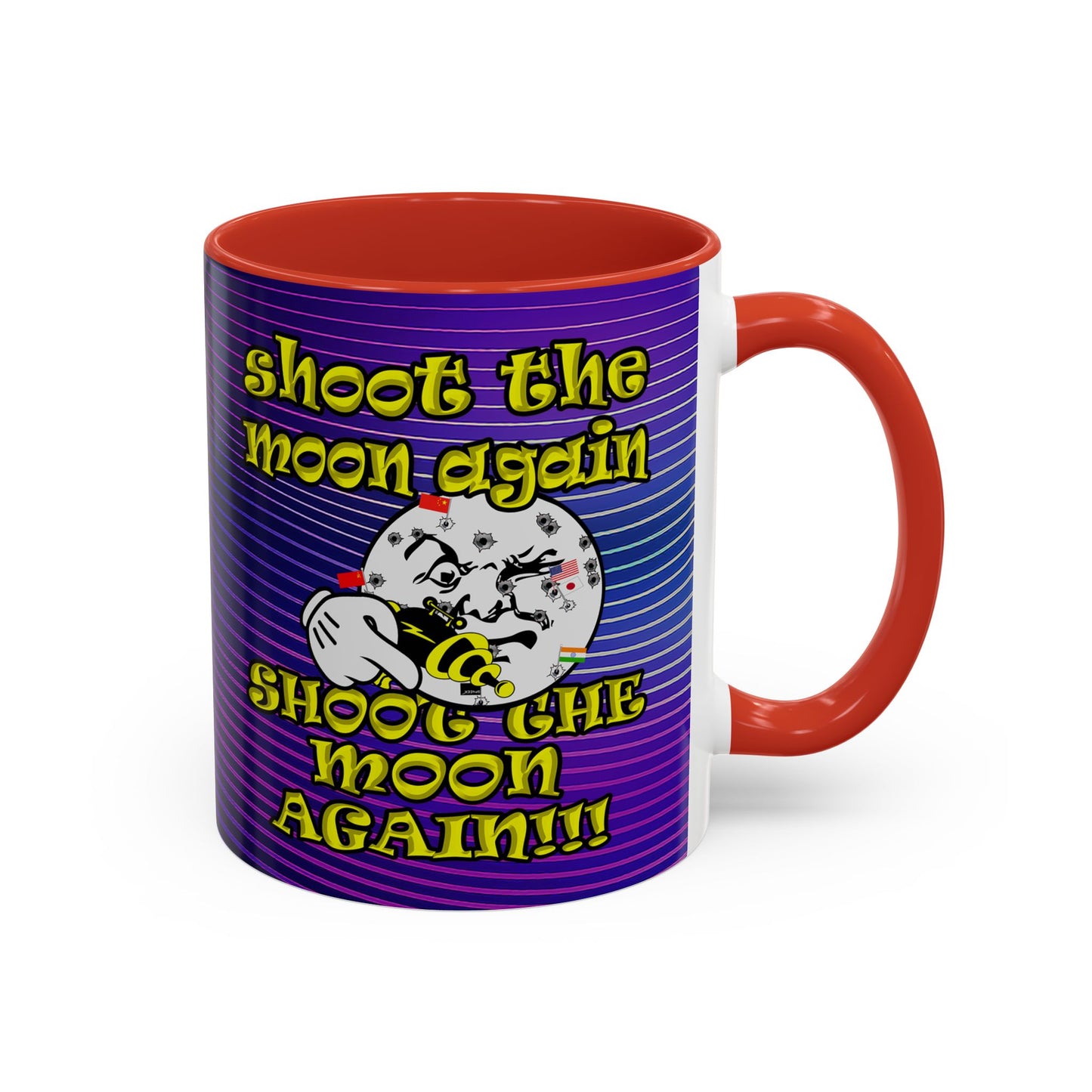 shoot the moon again - Accent Mug (purple wave)