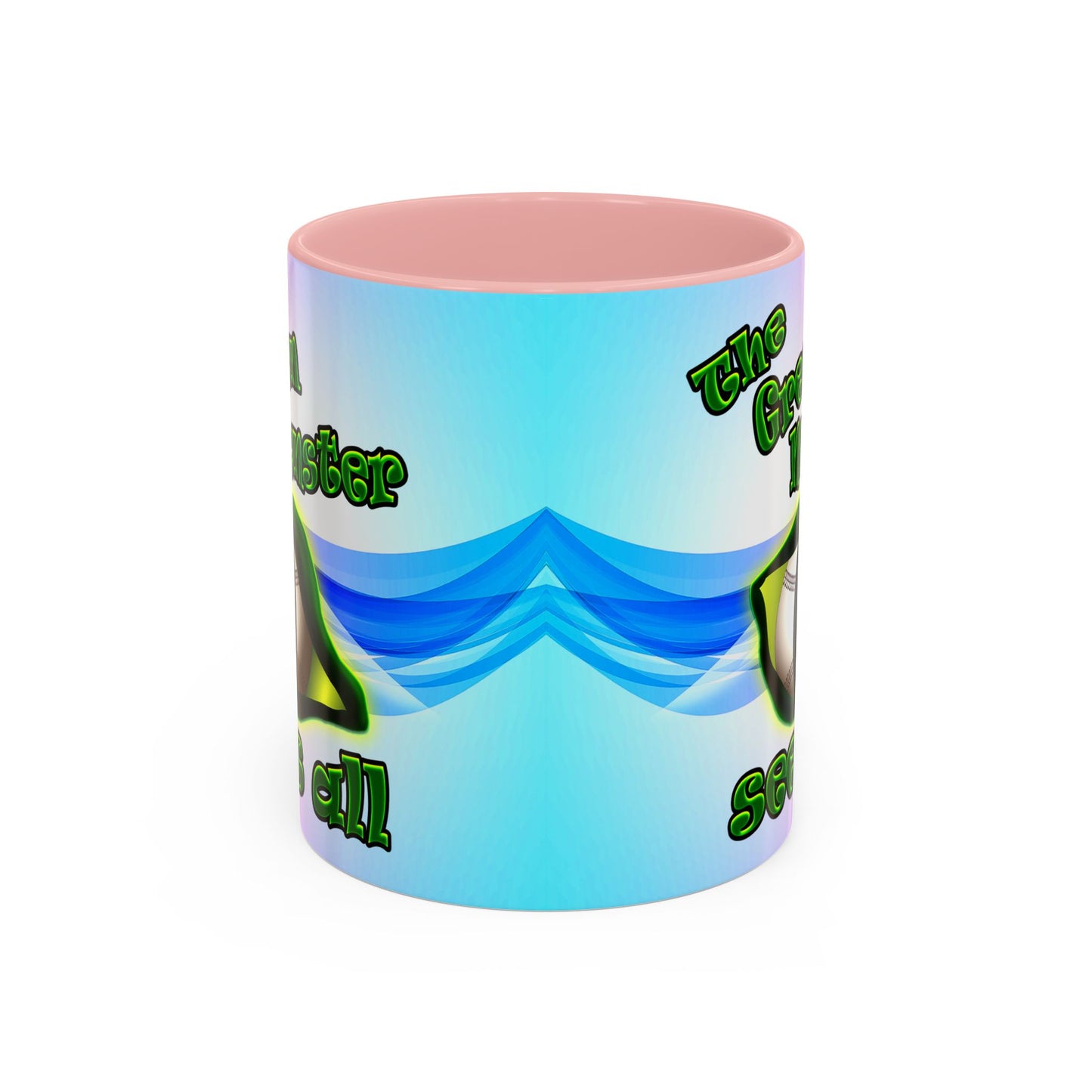 green monster - Accent Mug (light blue-pink wave)